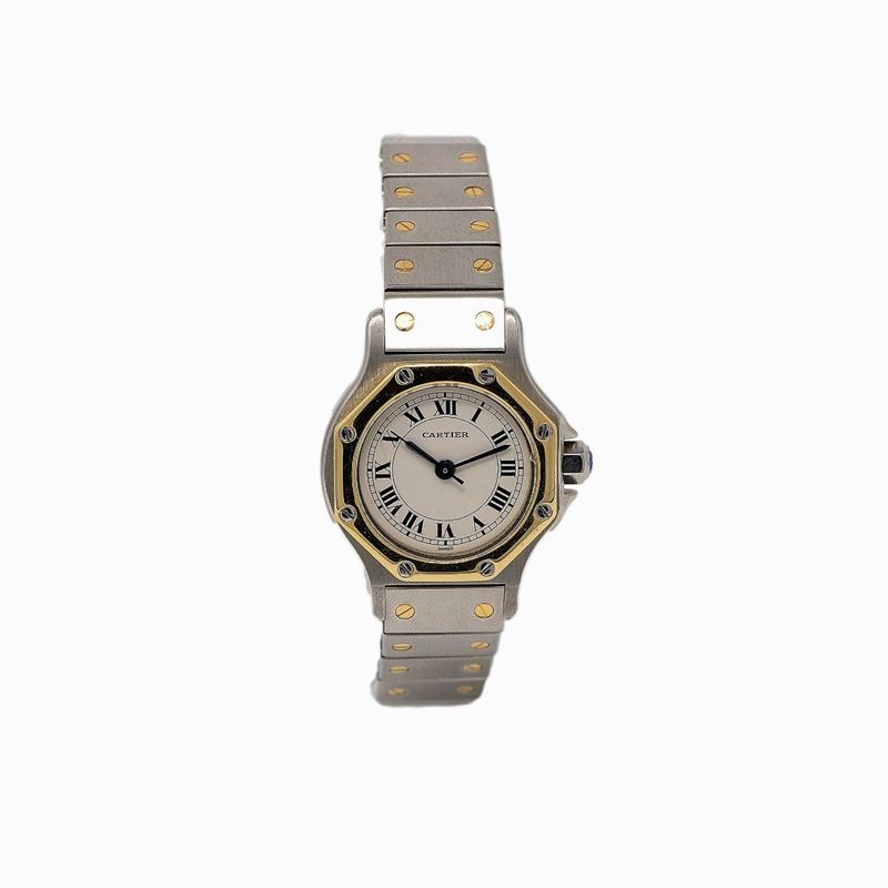 Cartier Santos Ronde Automatico in Acciaio e Oro