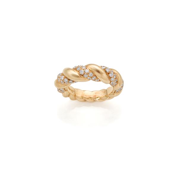 Anello in oro e diamanti  - Asta GIOIELLI, OROLOGI E LUXURY GOODS - Faraone Casa d'Aste