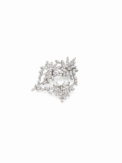 Spilla in Oro Bianco e Diamanti