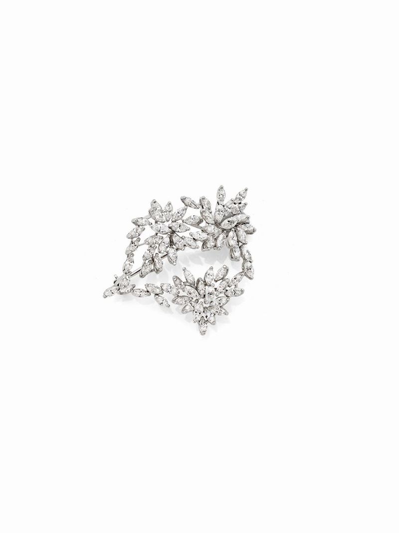 Spilla in Oro Bianco e Diamanti