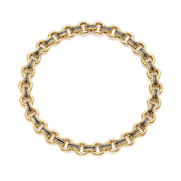 Faraone gold necklace with sapphires