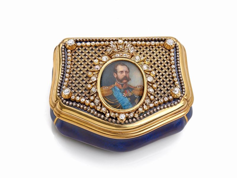 Tabacchiera in Oro, Smalti e Gemme Corte Imperiale Russa