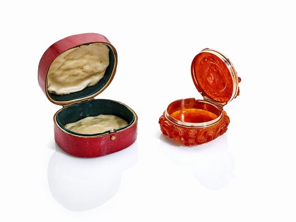 Scatola in oro e ambra  - Auction Gioielli e Orologi del XX Secolo - Faraone Casa d'Aste