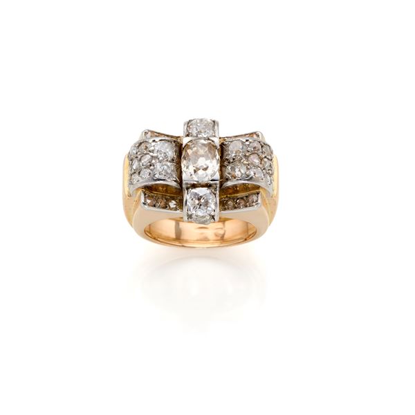 anello in oro con diamanti  - Asta GIOIELLI, OROLOGI E LUXURY GOODS - Faraone Casa d'Aste