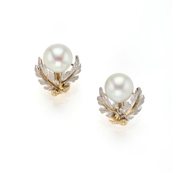 Orecchini  Minotto in oro e perle
