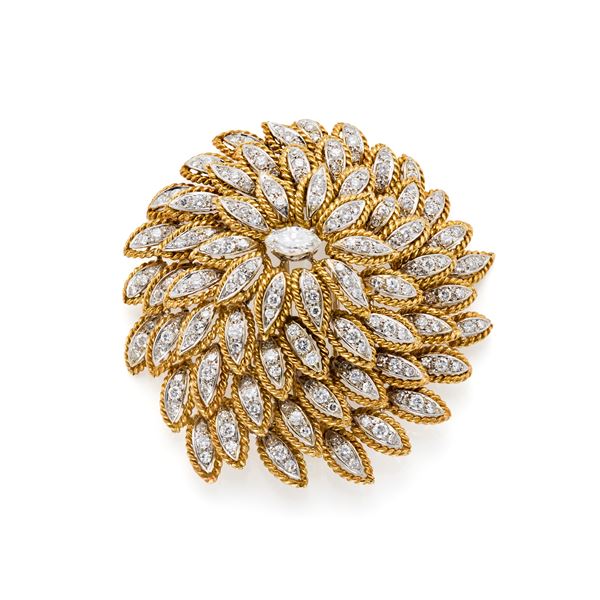 Spilla in oro e diamanti