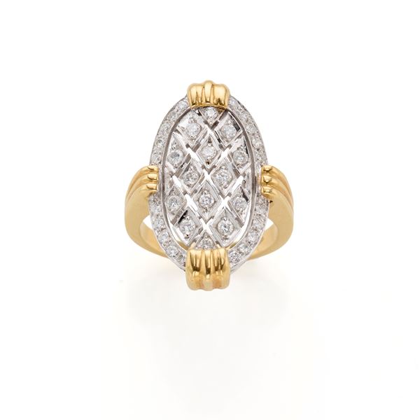 Gold and diamond ring