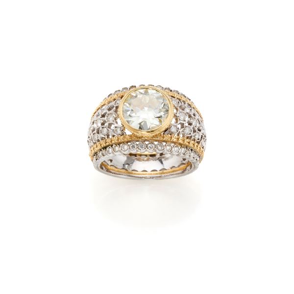 Gold ring with diamond  - Auction GIOIELLI, OROLOGI E LUXURY GOODS - Faraone Casa d'Aste