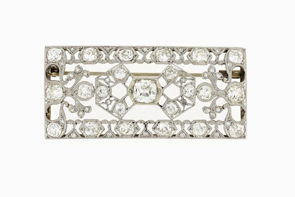Spilla in oro  bianco e diamanti