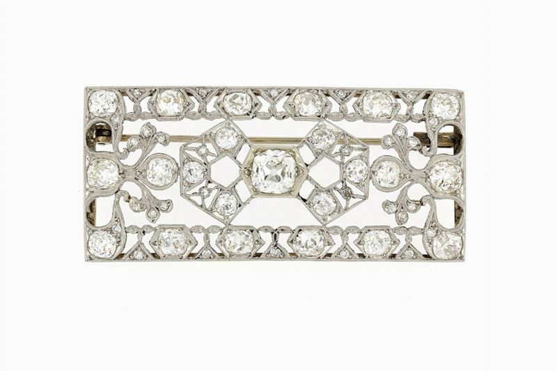 Spilla in Oro Bianco e Diamanti