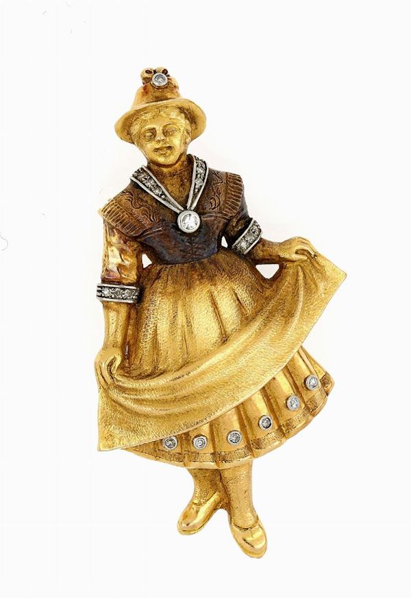Spilla in oro giallo