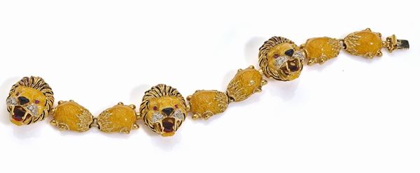 Bracciale Frascarolo in oro giallo e smalti