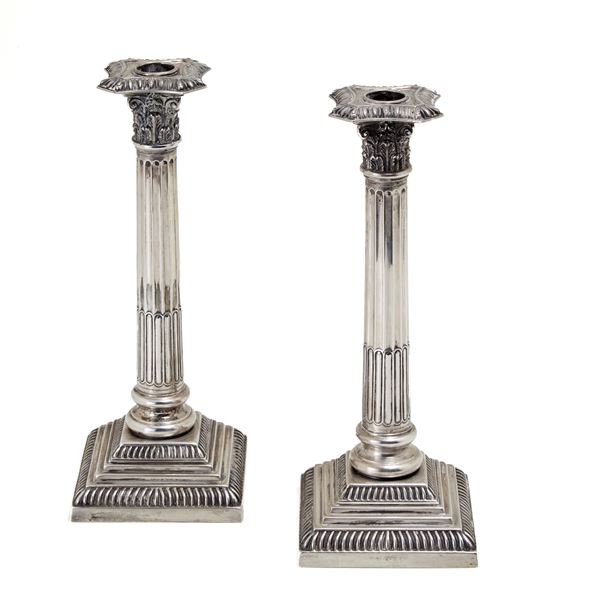 Pair of silver candlesticks