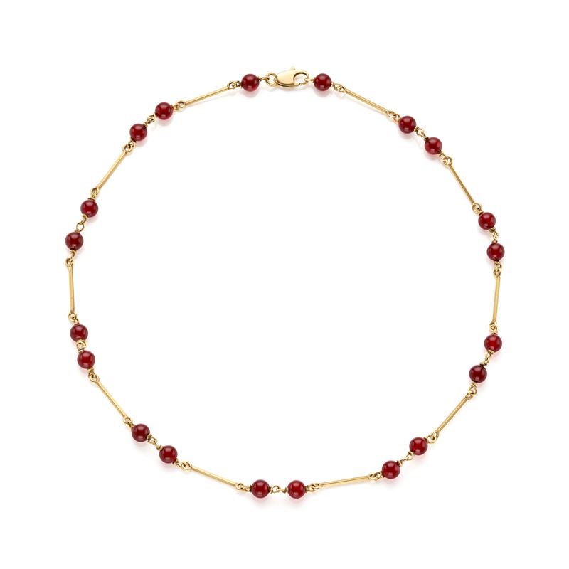 Collana in oro e corniola