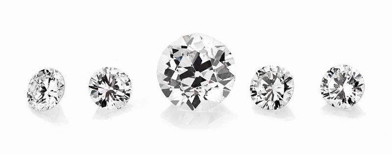 Lotto Composto da 5 Diamanti Tagli Misti
