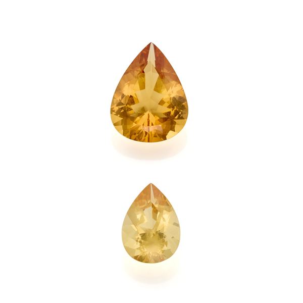 Two citrine quartz