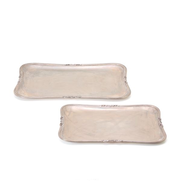 Pair of silver trays