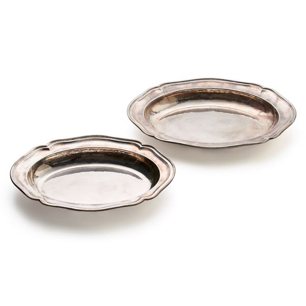 Pair of silver trays