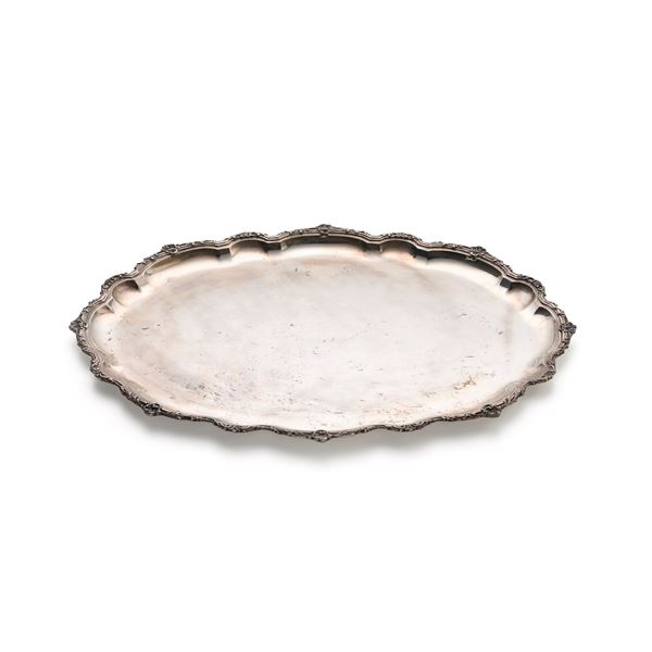 Silver tray signed Miracoli