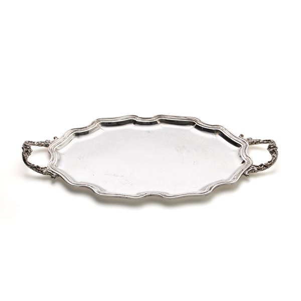 Two-handles silver tray