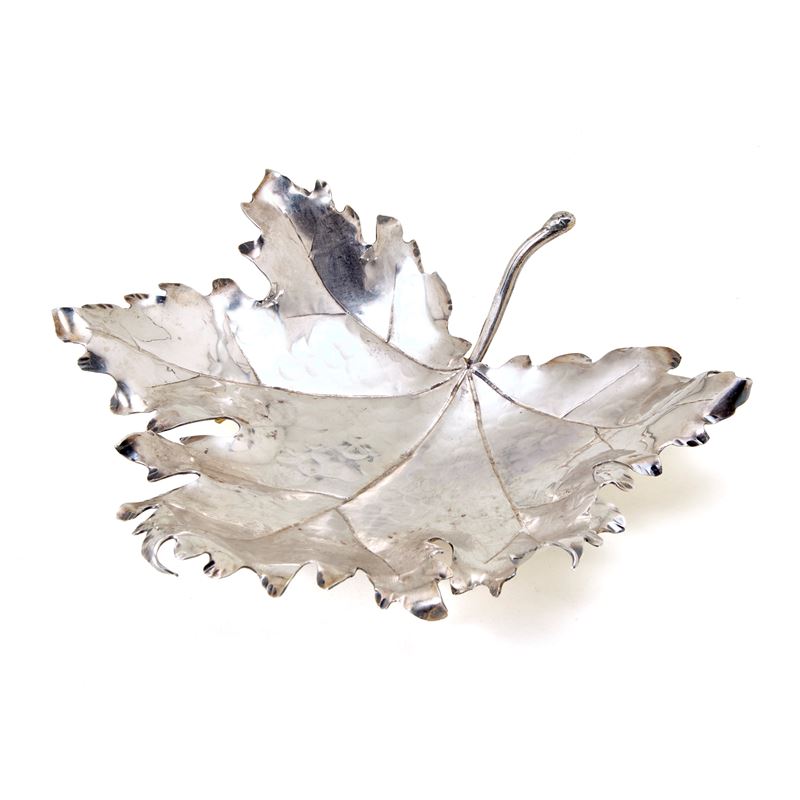 Foglia in argento firmata M.Buccellati