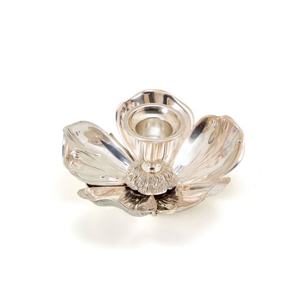 Silver candle holder