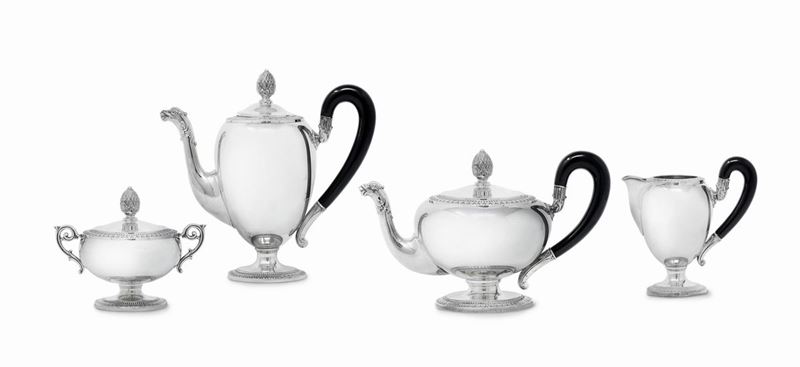 Servizio da Thè/caffè Composto da 4 Pezzi in Argento