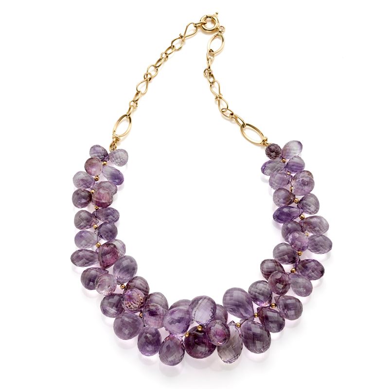 Collana in oro e ametiste