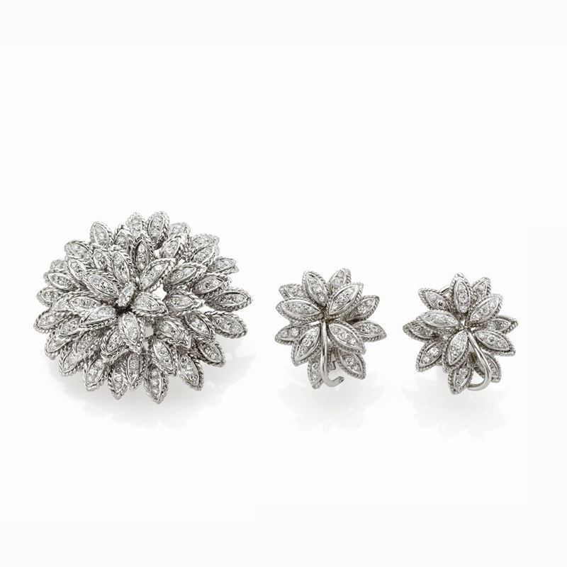 Parure Spilla e Orecchini con Diamanti