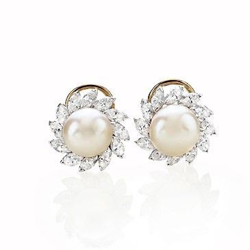 Orecchini diamanti e perle