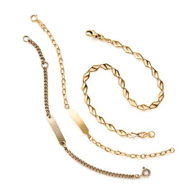 Lotto di Tre Bracciali in Oro