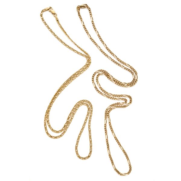 Two gold chain neckales