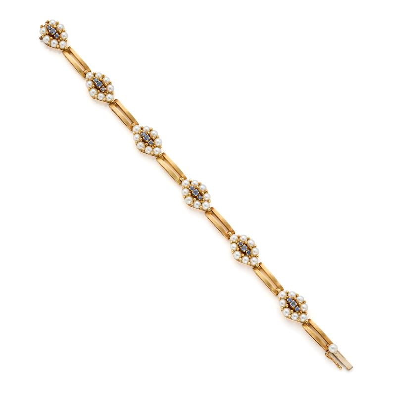 Bracciale in Oro con Micro Perle e Gemme