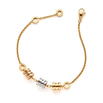 Bulgari, Bracciale B.zero1 in oro giallo, bianco e rosa 18 Kt