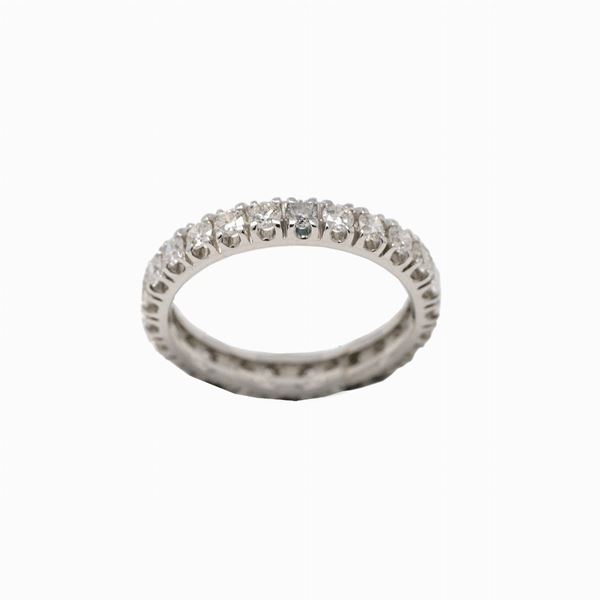 Fedina in oro bianco e diamanti  - Auction Asta a tempo - Faraone Casa d'Aste