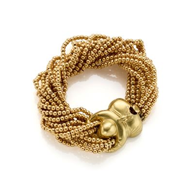 Bracciale in oro giallo 18 Kt con chiusura a Buddha