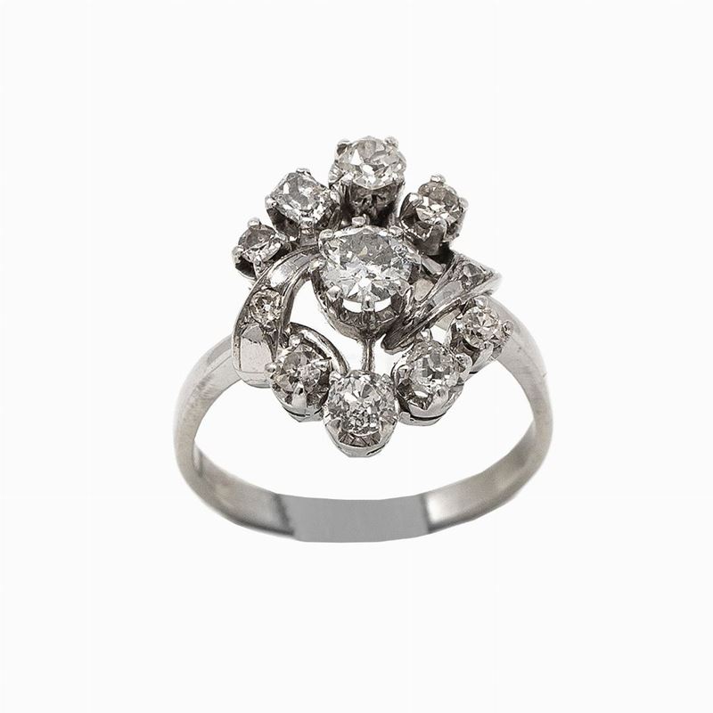 Anello Oro Bianco e Diamanti