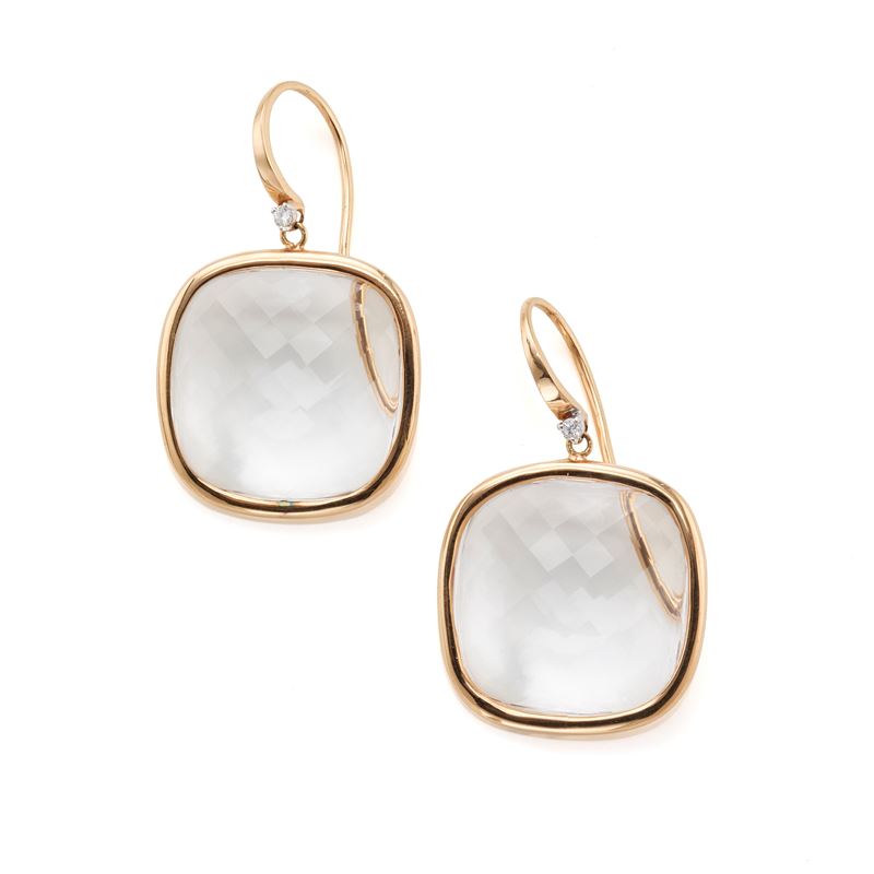 Orecchini in oro e cristallo di rocca