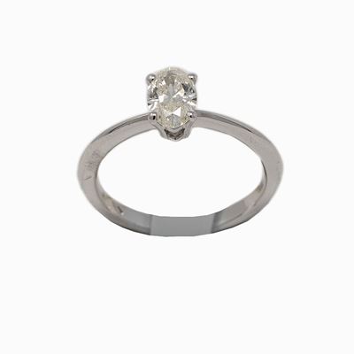 Anello Oro Bianco con Diamante