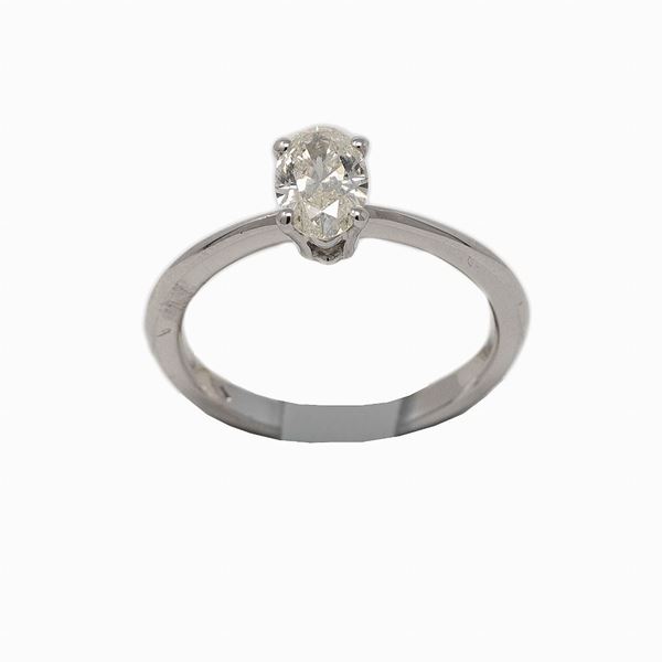 Anello oro bianco con diamante