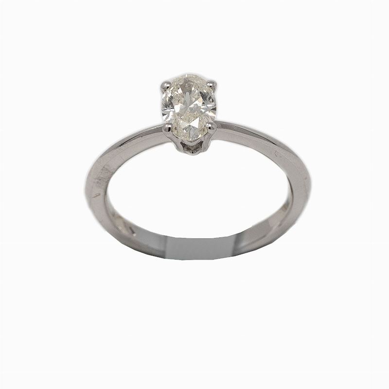 Anello Oro Bianco con Diamante