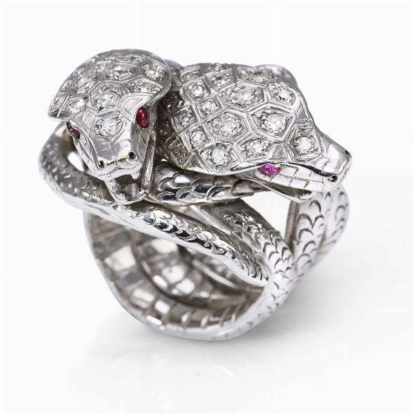 Anello serpenti con brillanti