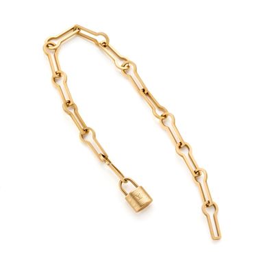 Louis Vuitton, Bracciale modulare in oro giallo 18 Kt con chiusura a lucchetto