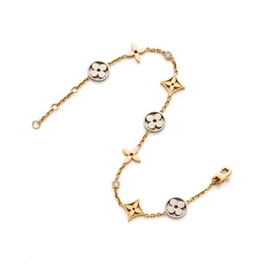 Louis Vuitton, Bracciale Idylle Blossom in oro giallo, bianco e rosa 18 Kt con diamanti