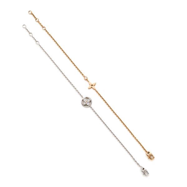 Two Louis Vuitton gold bracelets