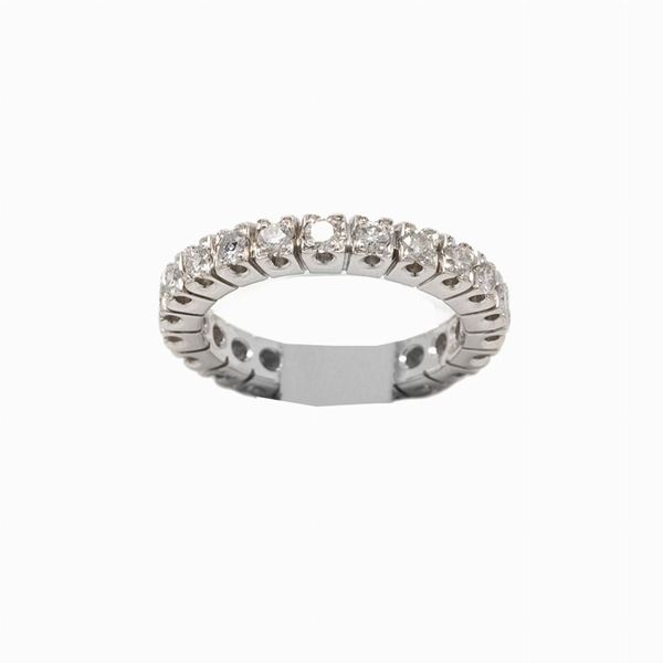 Fedina in oro bianco con diamanti  - Auction Asta a tempo - Faraone Casa d'Aste