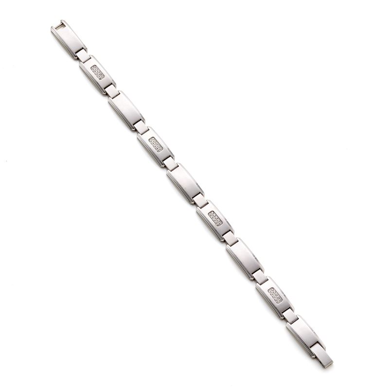 Tiffany & Co, Bracciale modulare in oro bianco 18 Kt con diamanti rotondi