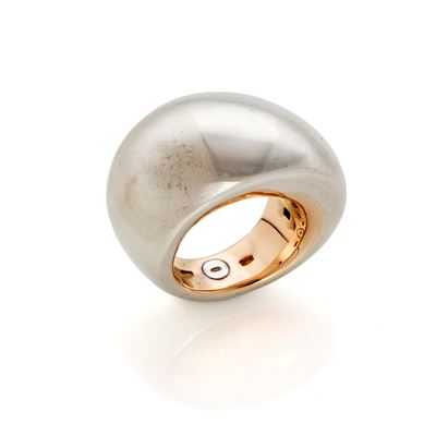Anello Pirouette in argento e oro rosa 18 kt