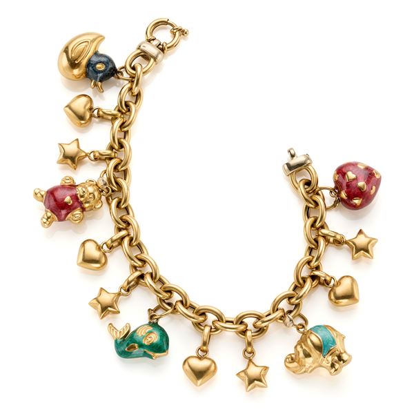 Bracciale con charms in oro