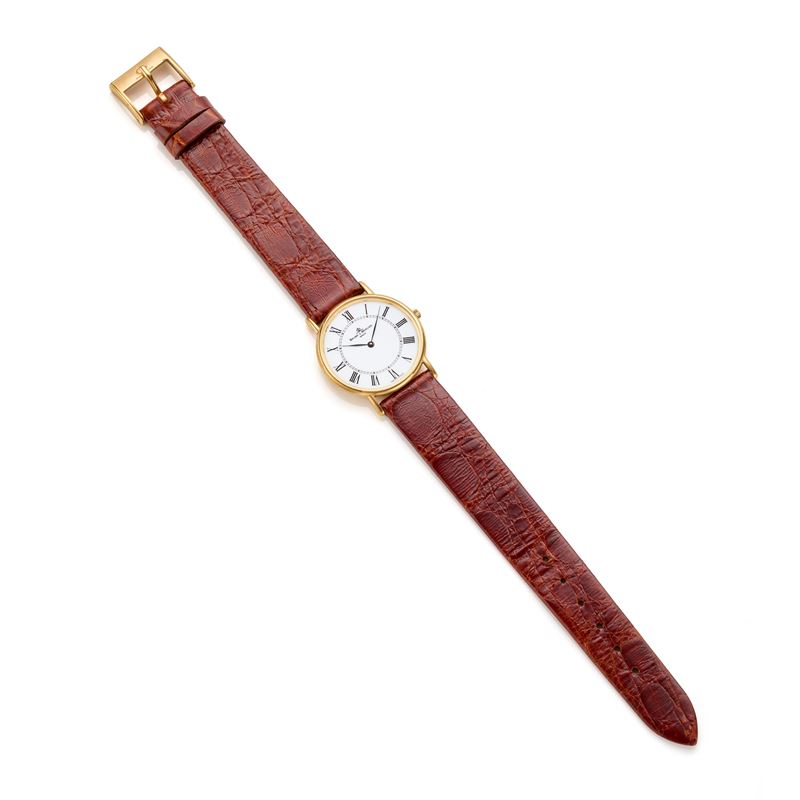 Baume & Mercier - Orologio da polso in oro giallo 18 Kt con cinturino in pelle